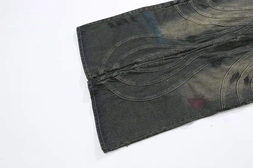 Designer × Japanese Brand Faded Y2K Dirty Grunge Hip Hop Baggy Jeans Size US 33 - 8 Thumbnail