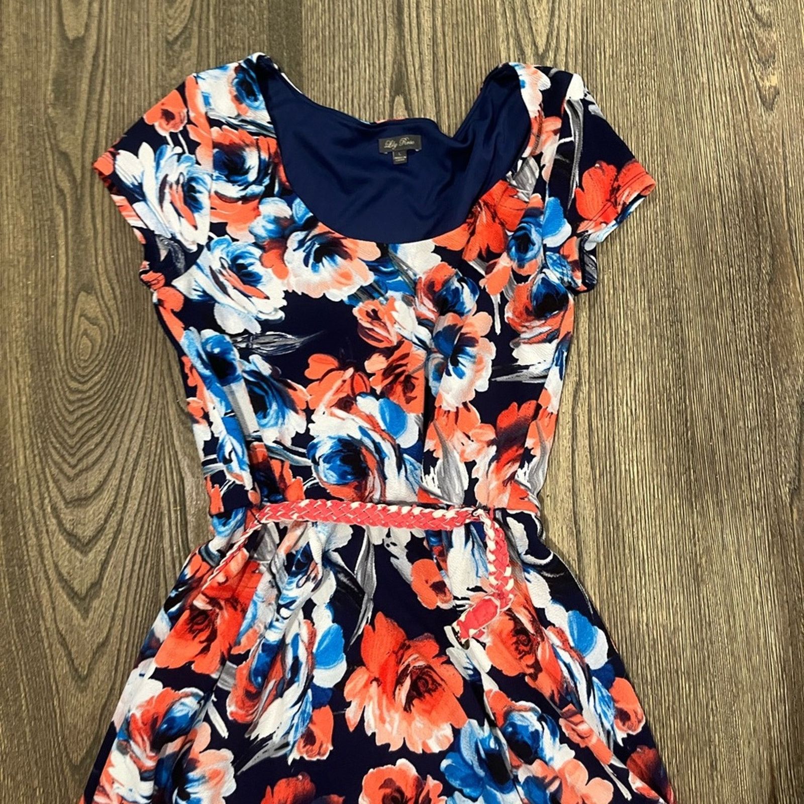 Dress the Population Lily Rose Fit & Flare Dress Floral Short Sleeve Scoop Neck Size L / US 10 / IT 46 - 3 Thumbnail