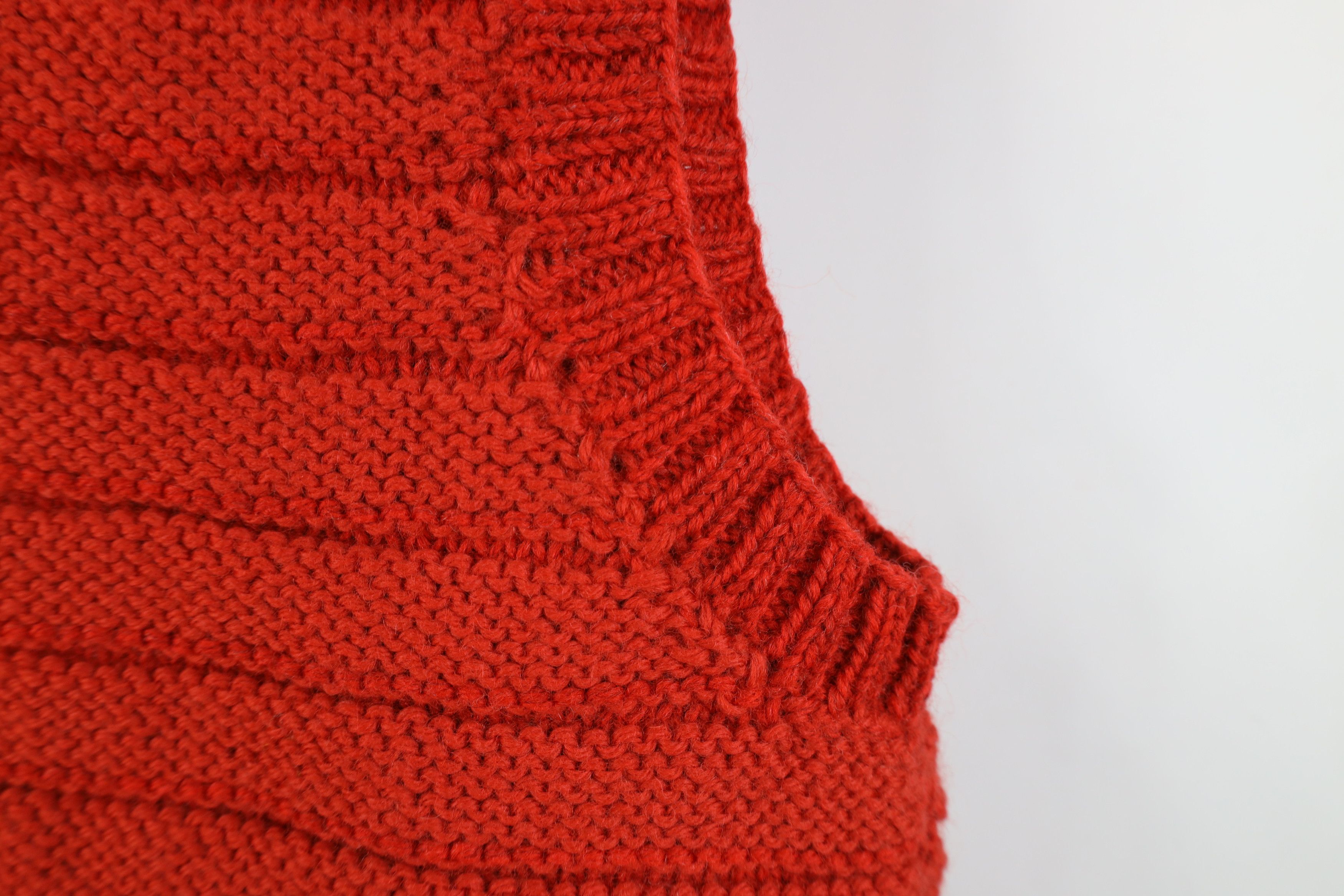 Vintage Vintage 60s Streetwear Crochet Open Front Sweater Vest Red Size S / US 4 / IT 40 - 7 Thumbnail