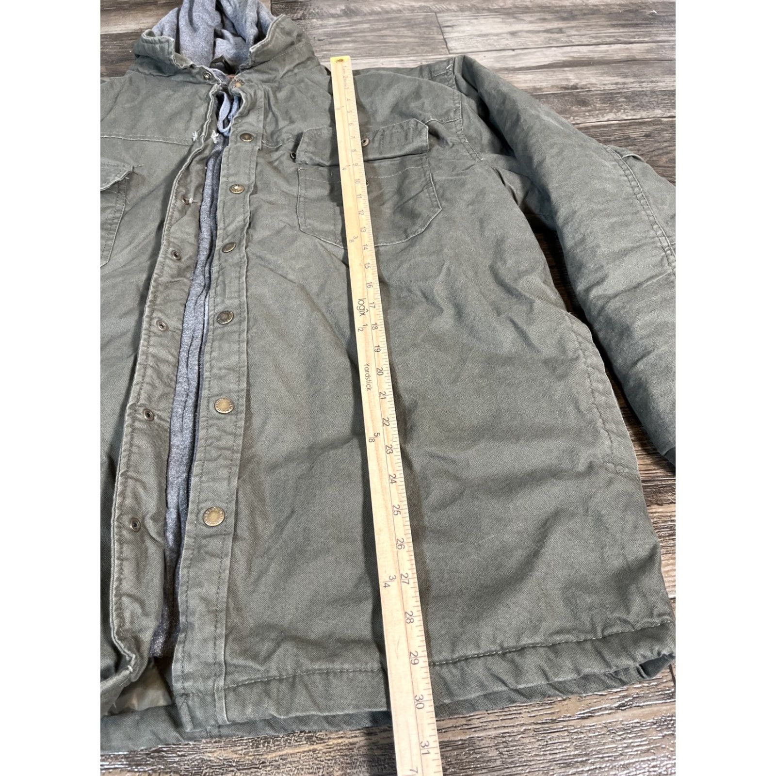 Dickies Dickies Jacket Mens 2XL Work Utility Canvas Green Hooded Zip Snap Insulated Jacket Coat JACKET Coats Workwear Hooded Green 2XL Mens Dickies Canvas Size US XXL / EU 58 / 5 - 3 Thumbnail