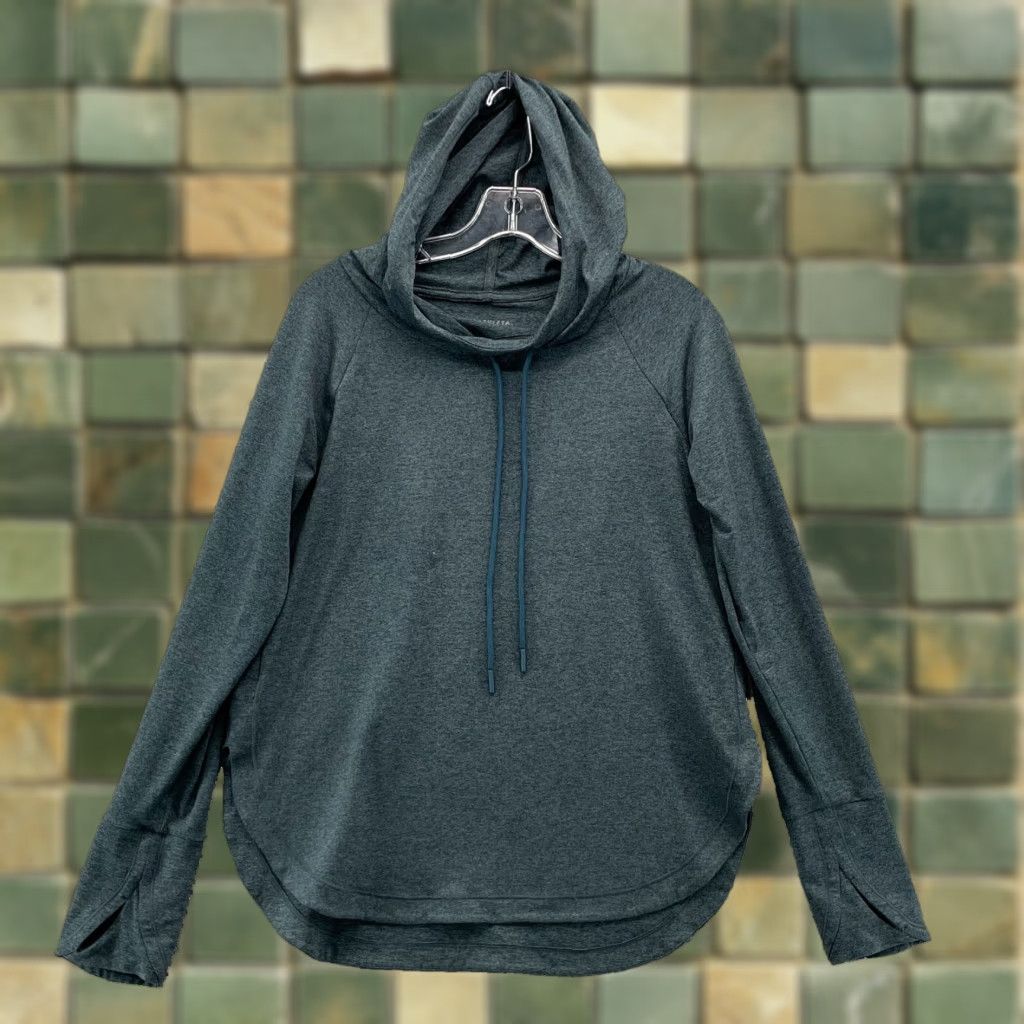 Athleta Athleta Hoodie Women Small Heather Green Thumbhole Sportswear Athleisure Yoga Shirt Size S / US 4 / IT 40 - 1 Thumbnail