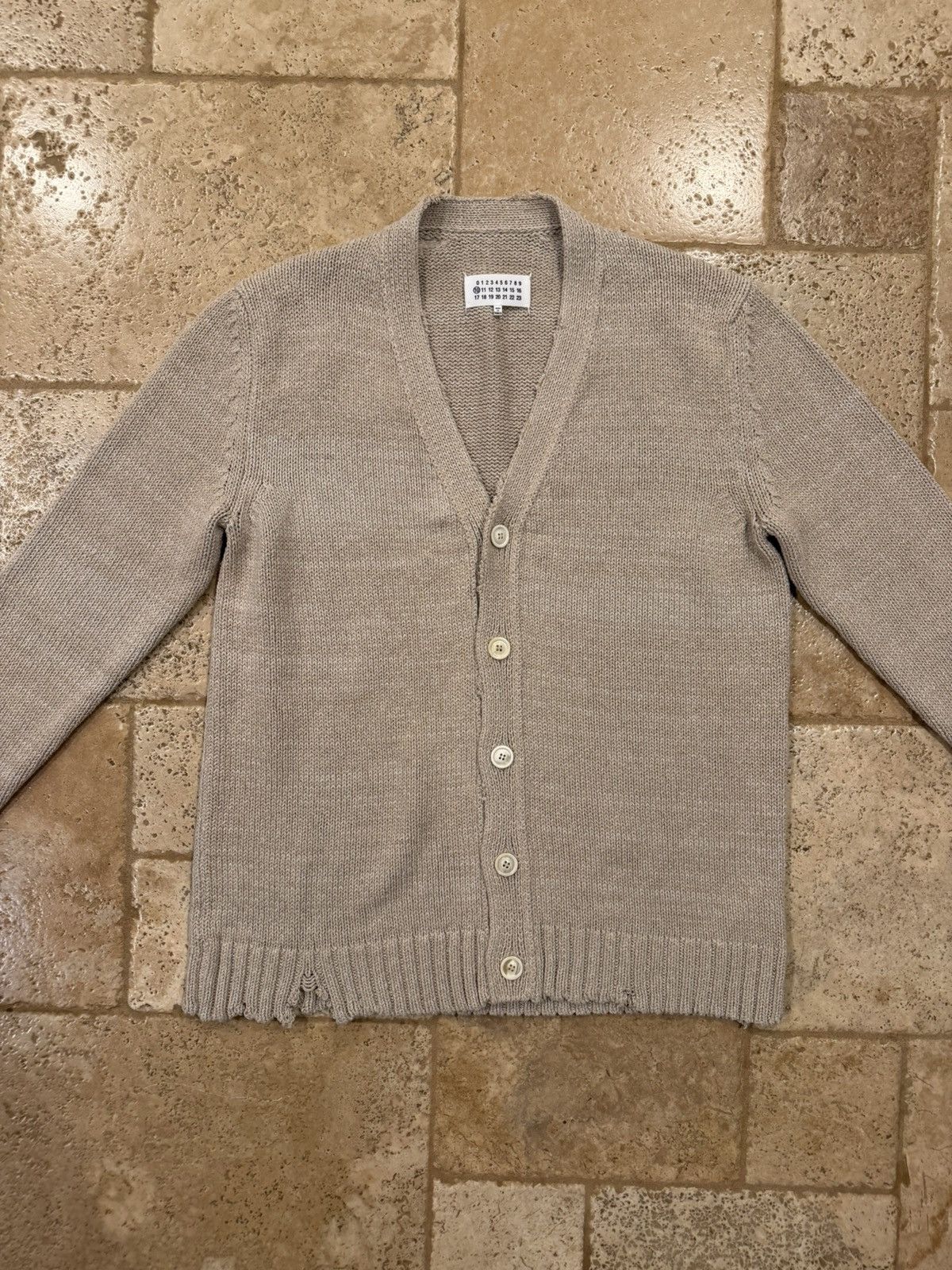 Maison Margiela Maison Margiela SS22 Ditressed Neutrals Cardigan Sweater Size US S / EU 44-46 / 1 - 5 Thumbnail