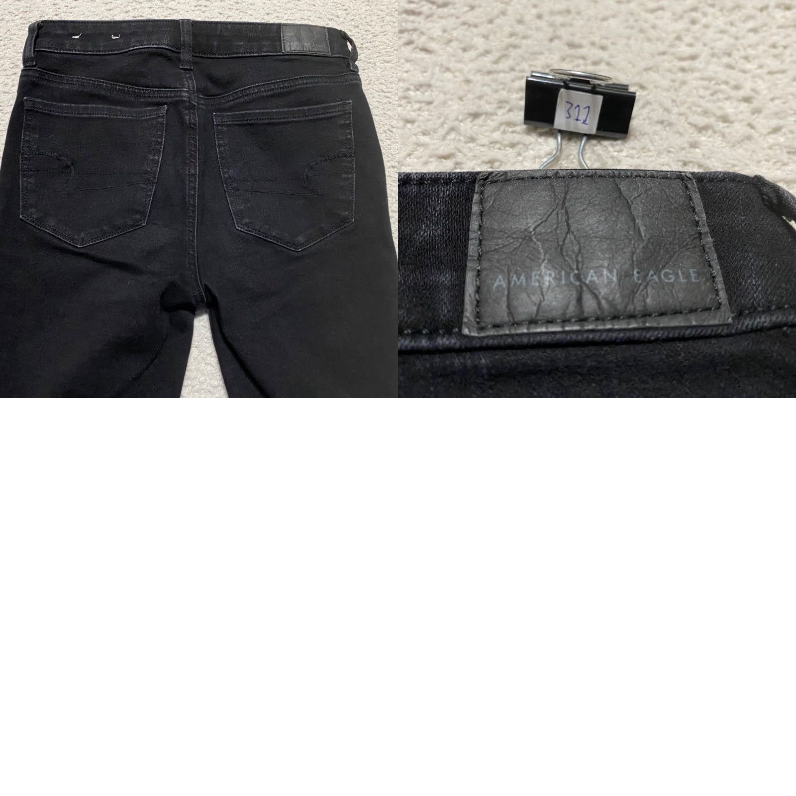 American Eagle Outfitters VINTAGE American Eagle Jeans Womens 2 Black Denim High Rise Jegging Dark Wash Regular Stretch 26 In Inseam 26 in Womens Jeans Size 26" / US 2 / IT 38 - 9 Thumbnail