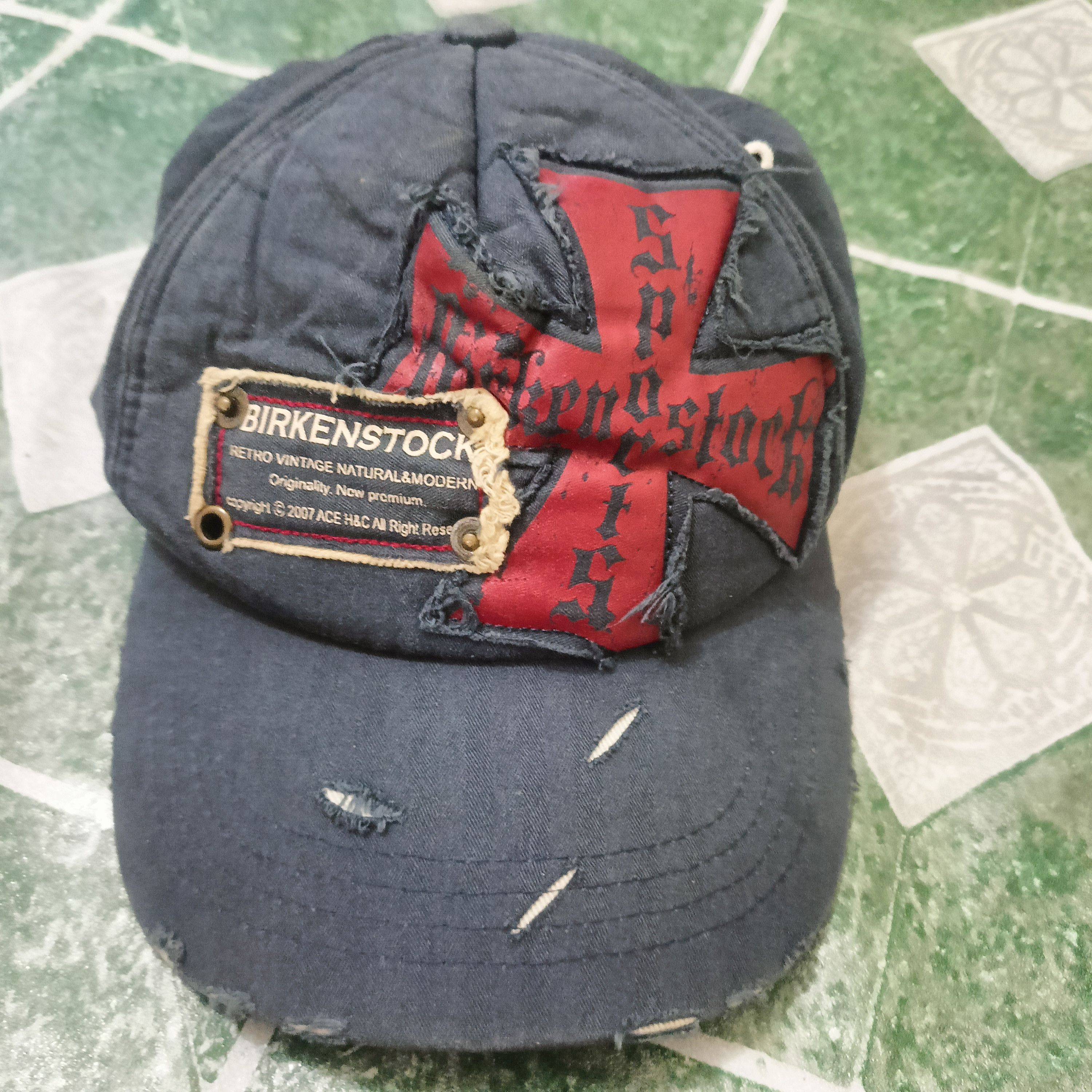Birkenstock Rare Big Logo Birkenstock Distressed punk bondage hat Size ONE SIZE - 1 Thumbnail