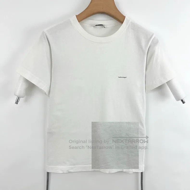 Balenciaga Balenciaga White letter print round-neck T-shirt Size US M / EU 48-50 / 2 - 6 Thumbnail