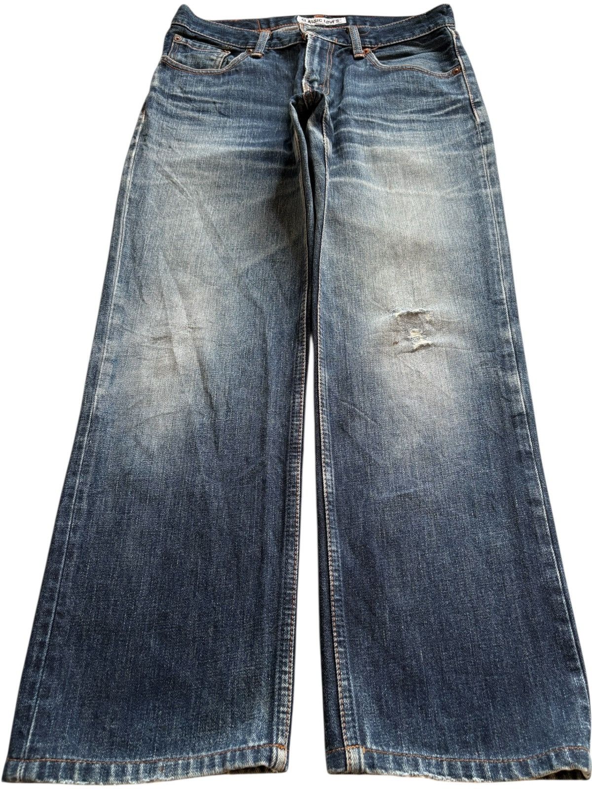 LVC × Levi's × Levi's Vintage Clothing Vintage 90s Levis 502 Faded Mud Wash Distress Rip Loose Jean Size US 30 / EU 46 - 1 Thumbnail