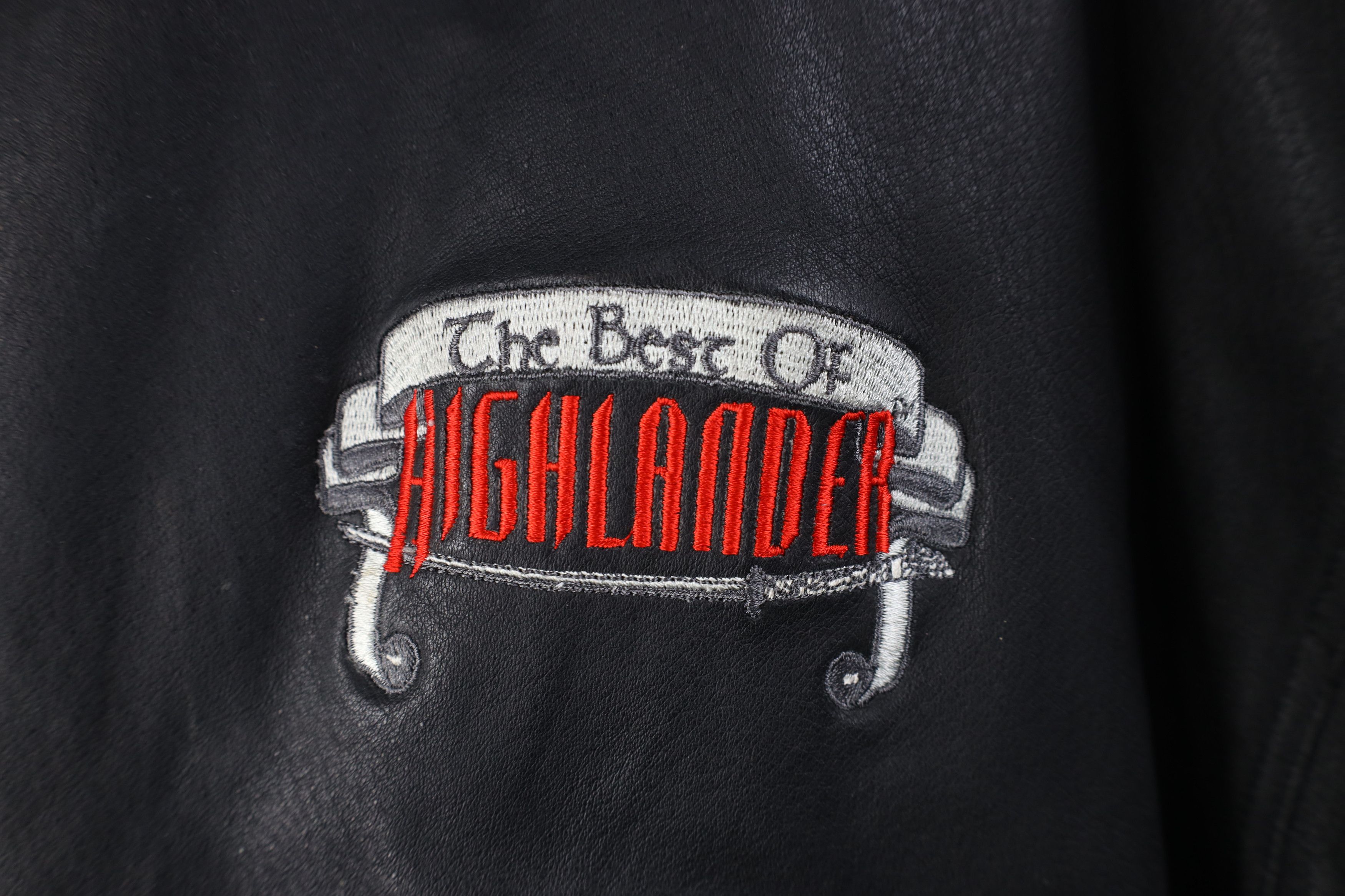 Vintage Vintage 90s Highlander Movie Quilted Leather Jacket Black Size US XL / EU 56 / 4 - 4 Thumbnail