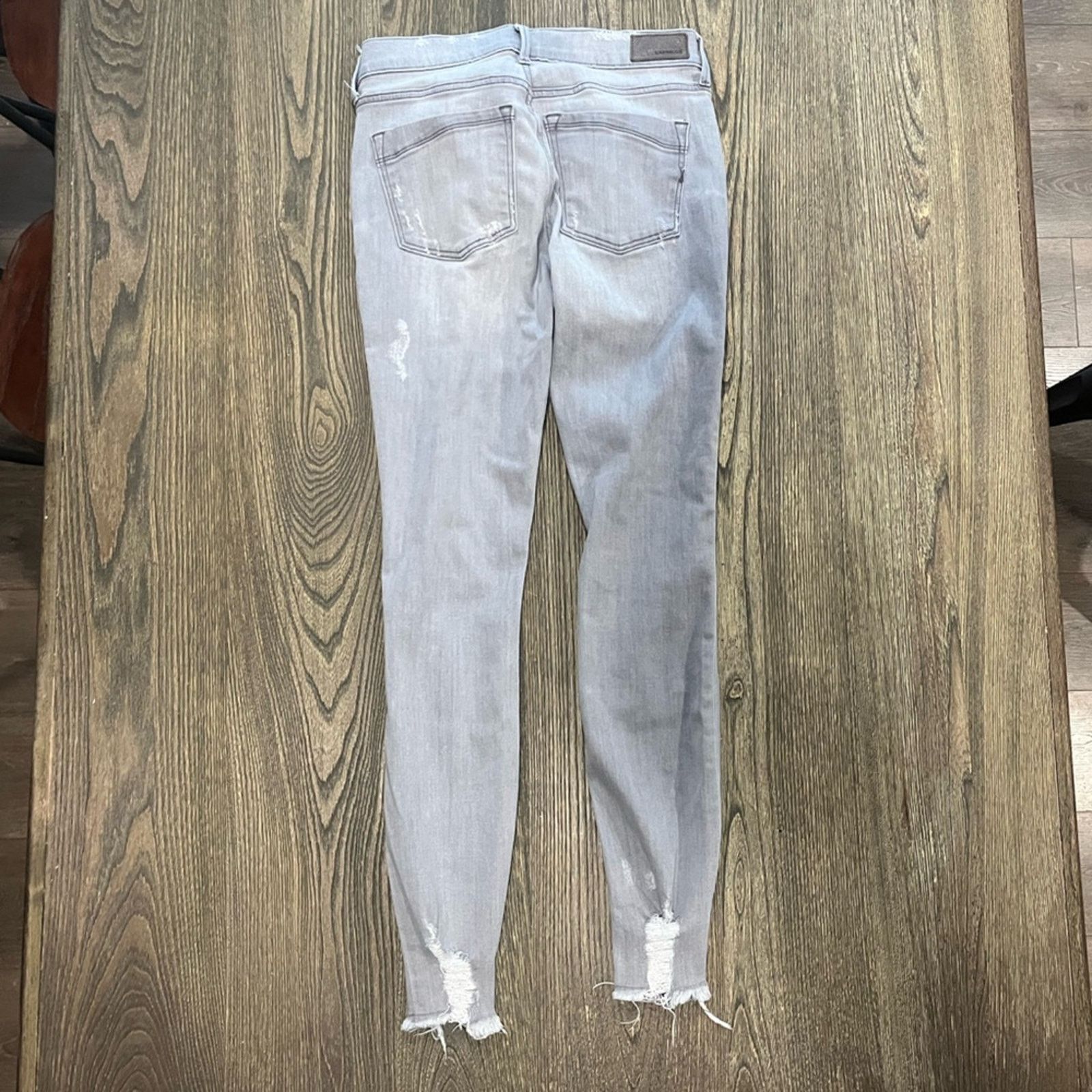 Express Express Ankle Legging Jeans Stretch Denim Raw Hem Grey 4L Size 27" / US 4 / IT 40 - 10 Thumbnail