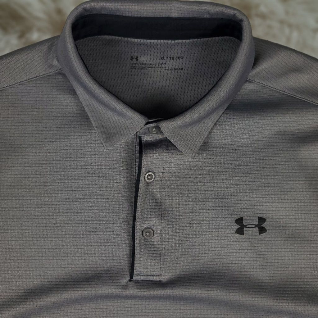 Under Armour Under Armour Polo Shirt Mens XL Gray Golf Casual Short Sleeve Polo Shirt (Under Armour) Size US XL / EU 56 / 4 - 1 Thumbnail