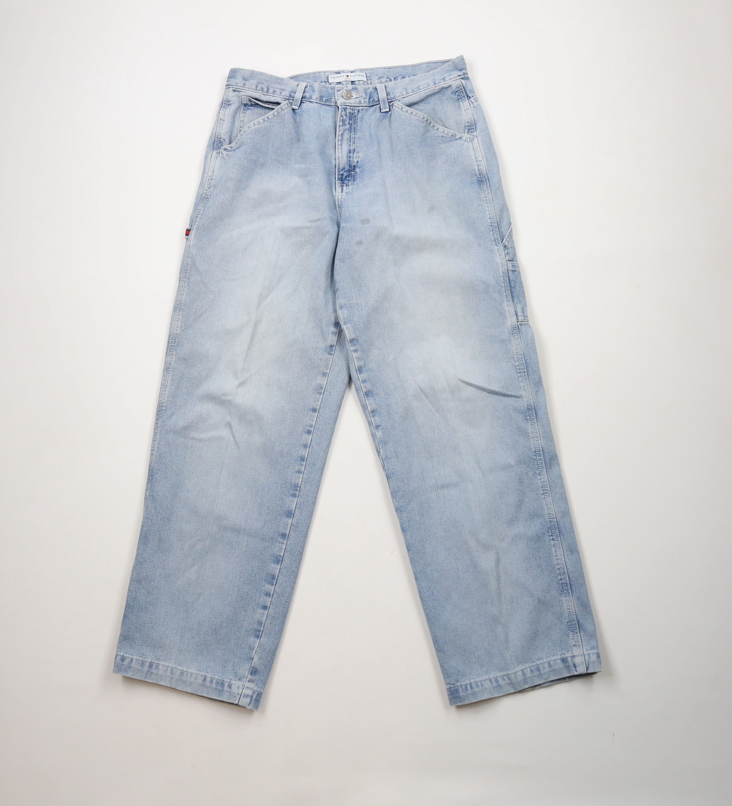 Tommy Hilfiger × Vintage Vintage 90s Y2K Tommy Hilfiger Baggy Wide Leg Dungaree Jeans Size 36" / US 14 / IT 50 - 1 Thumbnail