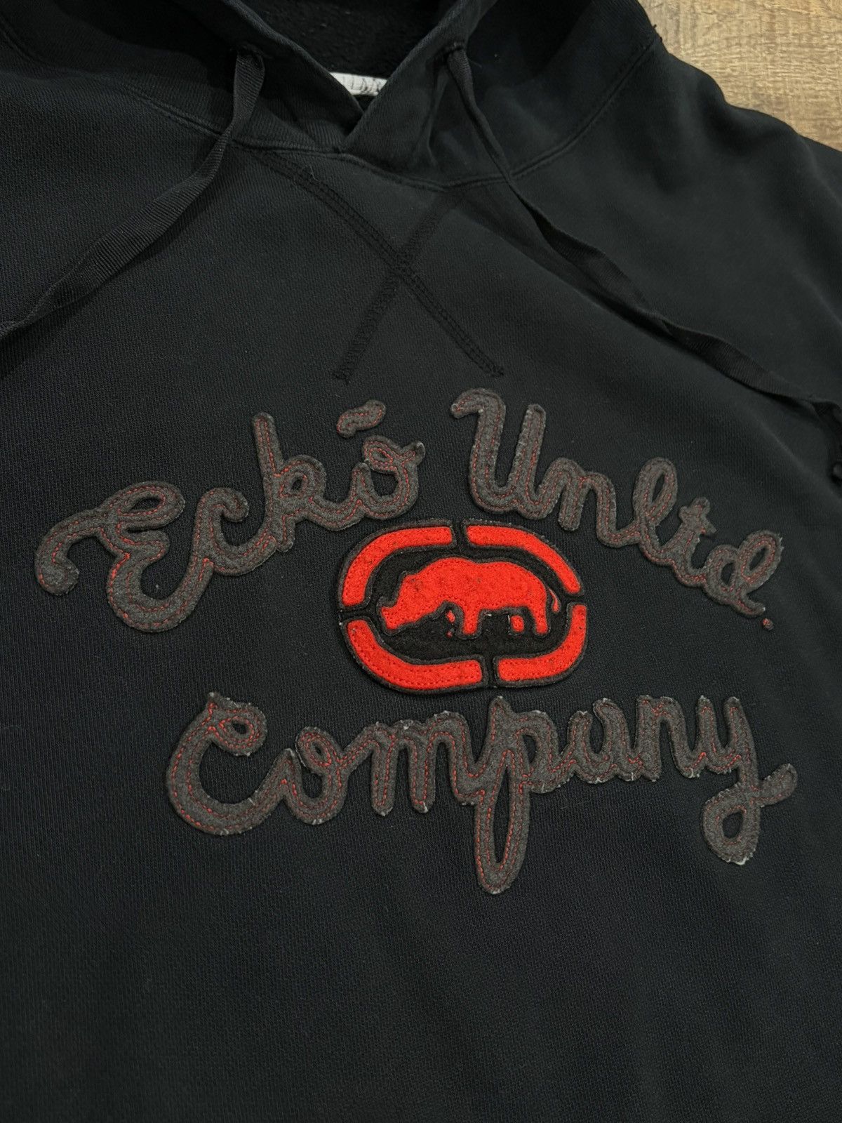 Ecko Unltd. Vintage Y2k Ecko Unltd. Logo Stitched Hoodie Black Red XXL Size US XXL / EU 58 / 5 - 2 Thumbnail