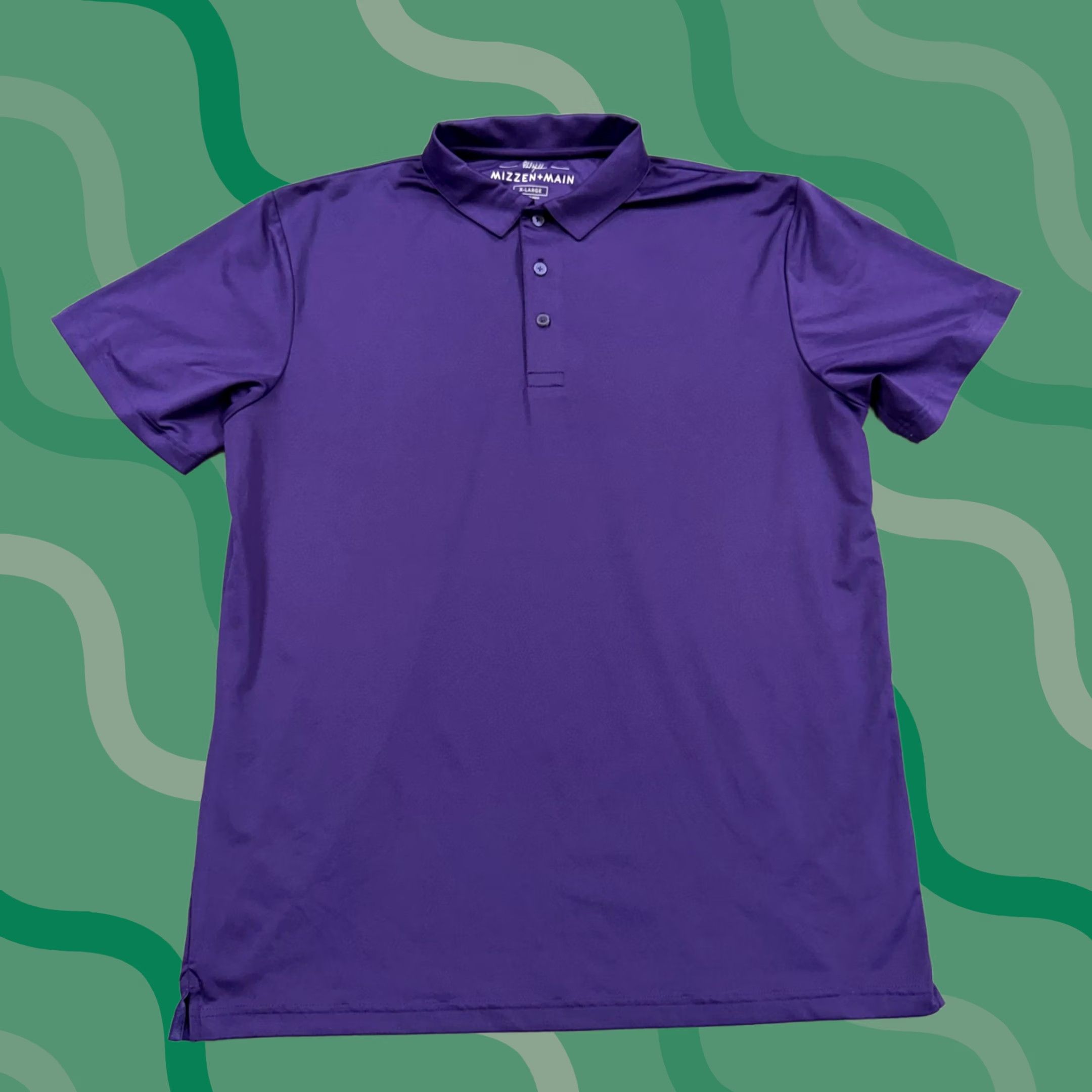 Mizzen+Main Mizzen+Main Polo Shirt Mens XL Purple Solid Golf Performance Short Sleeve Jersey Shirt Size US XL / EU 56 / 4 - 1 Thumbnail