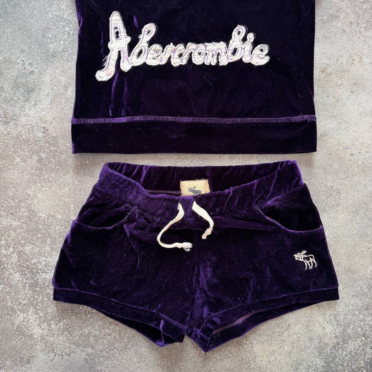 Abercrombie & Fitch Abercrombie & Fitch Y2K Velour Set Hoodie & Shorts Size S / US 4 / IT 40 - 5 Thumbnail