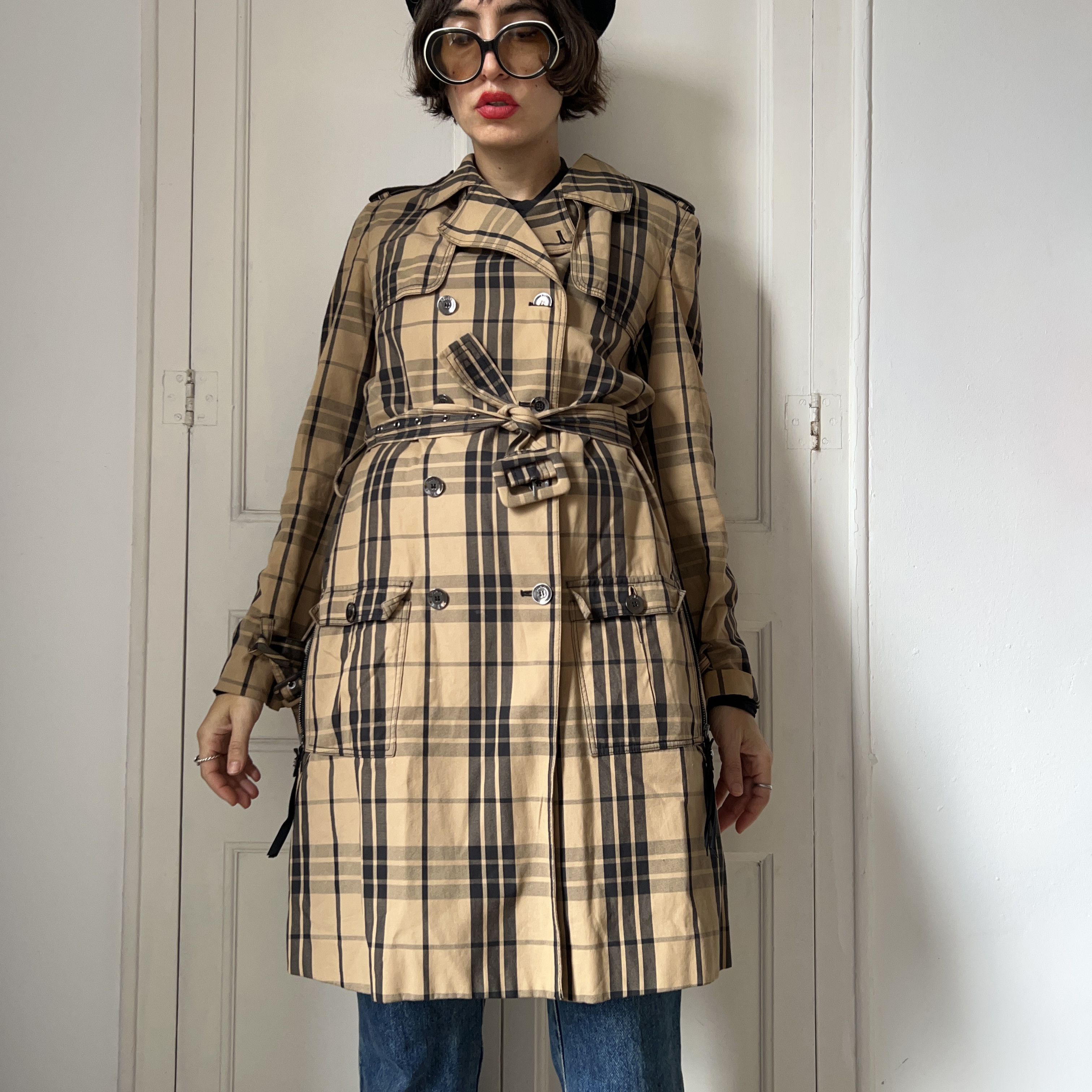 Other Vintage Y2K Luella Plaid Cotton Trench Coat Size M / US 6-8 / IT 42-44 - 7 Thumbnail