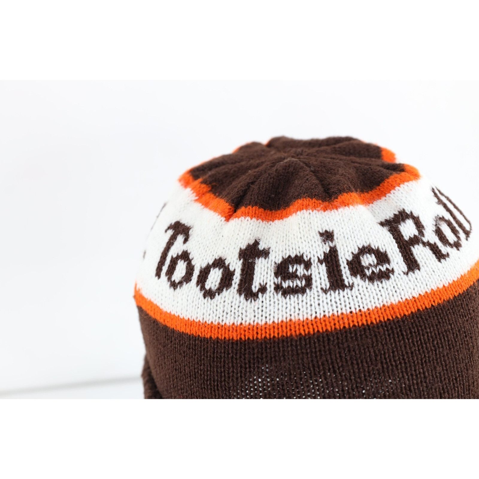 Vintage Vintage 70s 80s Tootsie Roll Candy Knit Winter Beanie Hat Size ONE SIZE - 2 Thumbnail