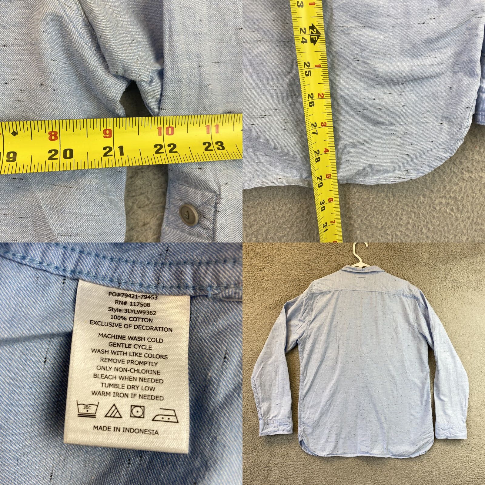 Vintage VINTAGE Levi’s Button-Up Shirt L Blue Outdoor Hiking Fishing Mens Size US L / EU 52-54 / 3 - 8 Thumbnail