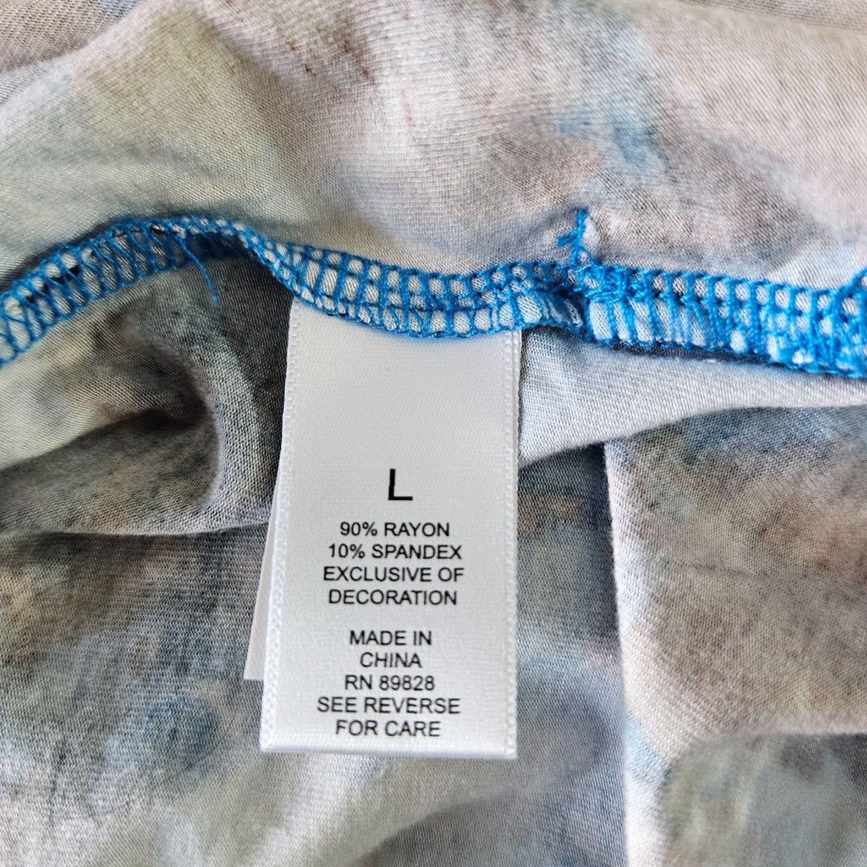 Vintage LOGO Lori Goldstein Womens Top Blouse Long Sleeve Size L Blue Brown Rayon Spandex Fit Basic 90s? Size L / US 10 / IT 46 - 4 Thumbnail