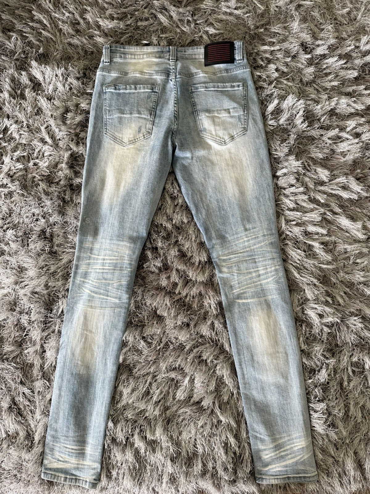 SERENEDE SERENEDE Men’s Distressed Light Wash Skinny Stretch Jeans Size US 32 / EU 48 - 2 Thumbnail