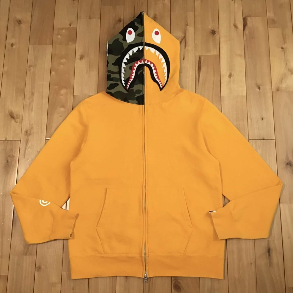 Bape BAPE Shark full zip hoodie 1st camo green x orange APE Size US L / EU 52-54 / 3 - 1 Thumbnail