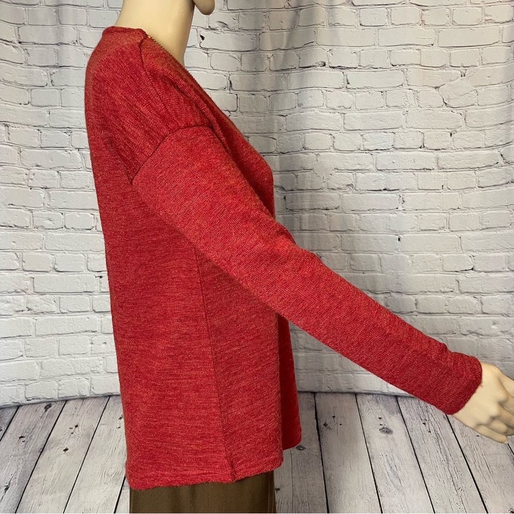Other Soft Surroundings Valentina Zip Red Sweater Size XS Size XS / US 0-2 / IT 36-38 - 3 Thumbnail
