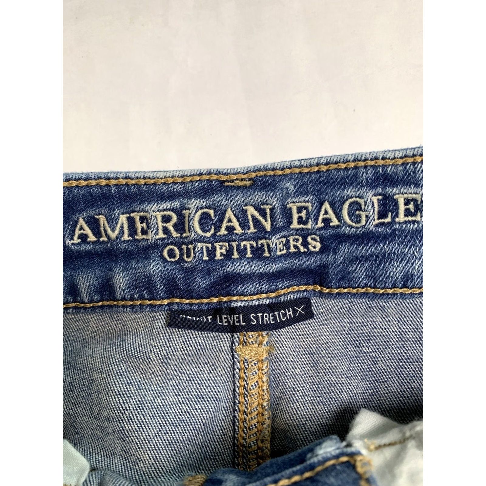 American Eagle Outfitters VINTAGE American Eagle Outfitters Skirt Womens 0 Distressed Blue Denim Short Mini 90s 80s Pockets Zipper Button Logo Domestic China Mens? Size 25" / US 0 / IT 36 - 3 Thumbnail