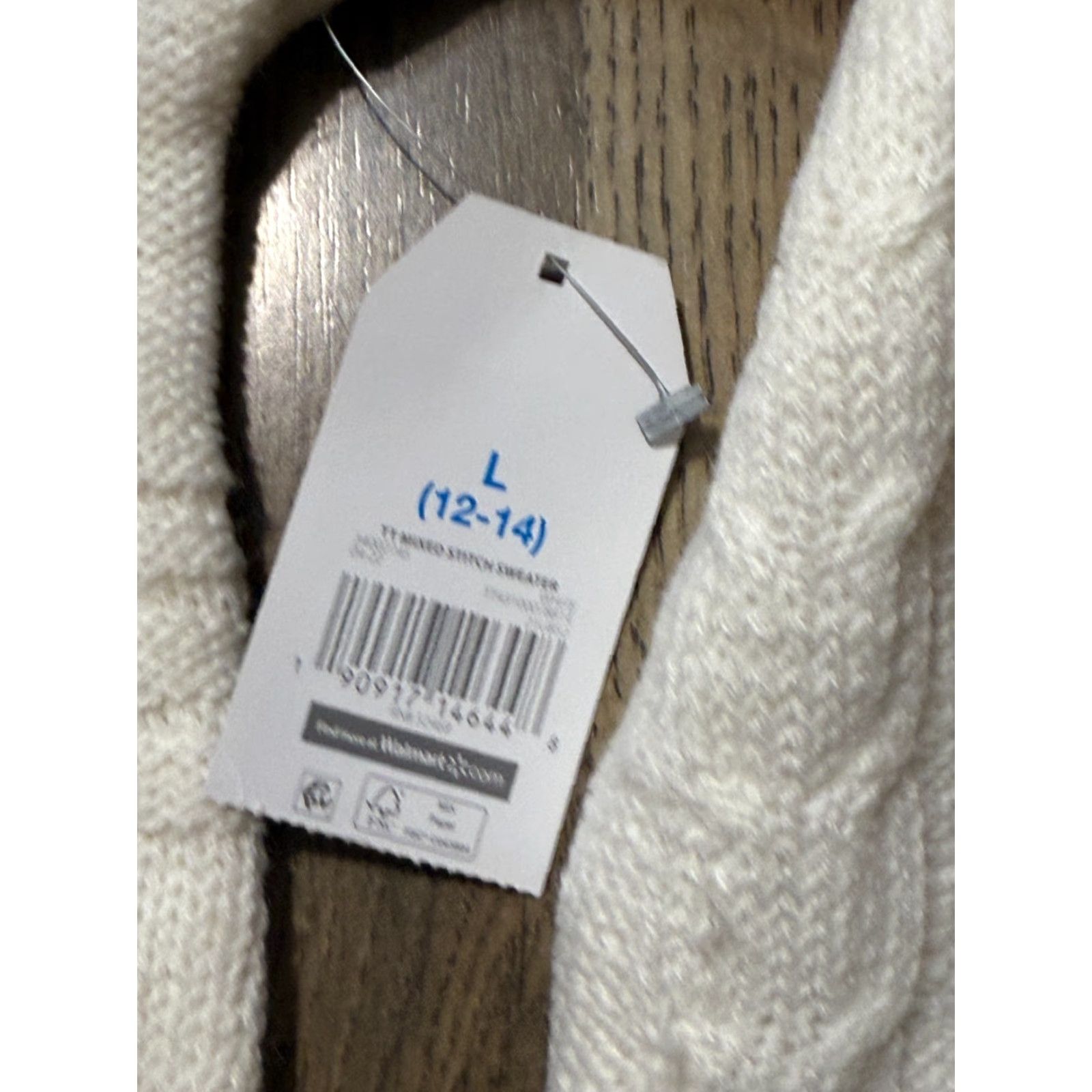Vintage VINTAGE: No (omit) Time & Tru Sweater, Women's Size Large, White, Mock Neck, Pullover, Knit NWT Size L / US 10 / IT 46 - 7 Thumbnail