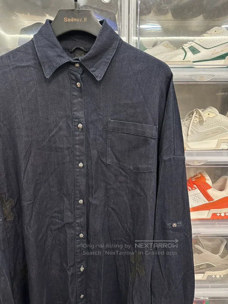 Chrome Hearts CHROME HEARTS Size M Cross-covered denim bat sleeve shirt Size US M / EU 48-50 / 2 - 2 Thumbnail
