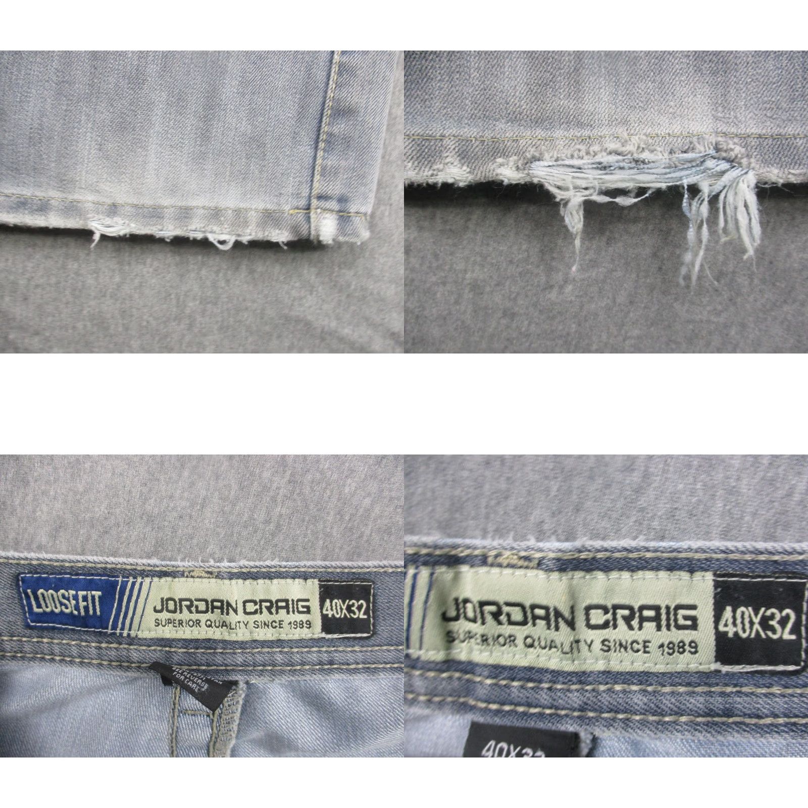 Jordan Craig Jordan Craig Jeans Mens 40x32 Gray Loose Fit Light Wash Denim Straight Leg Size US 40 / EU 56 - 9 Thumbnail