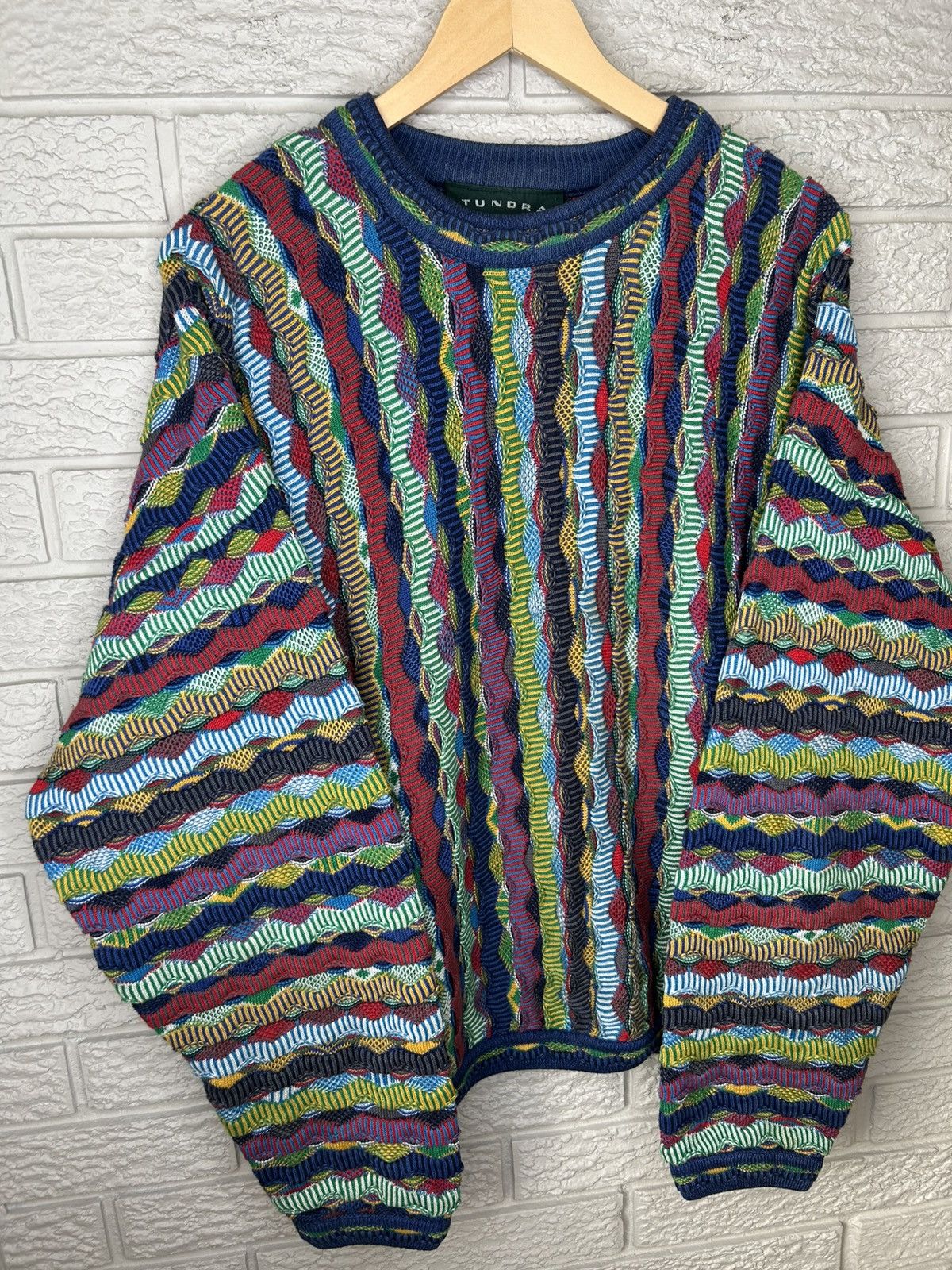 Tundra Vintage 90s Tundra 3D Coogi Style Knit Size US L / EU 52-54 / 3 - 3 Thumbnail