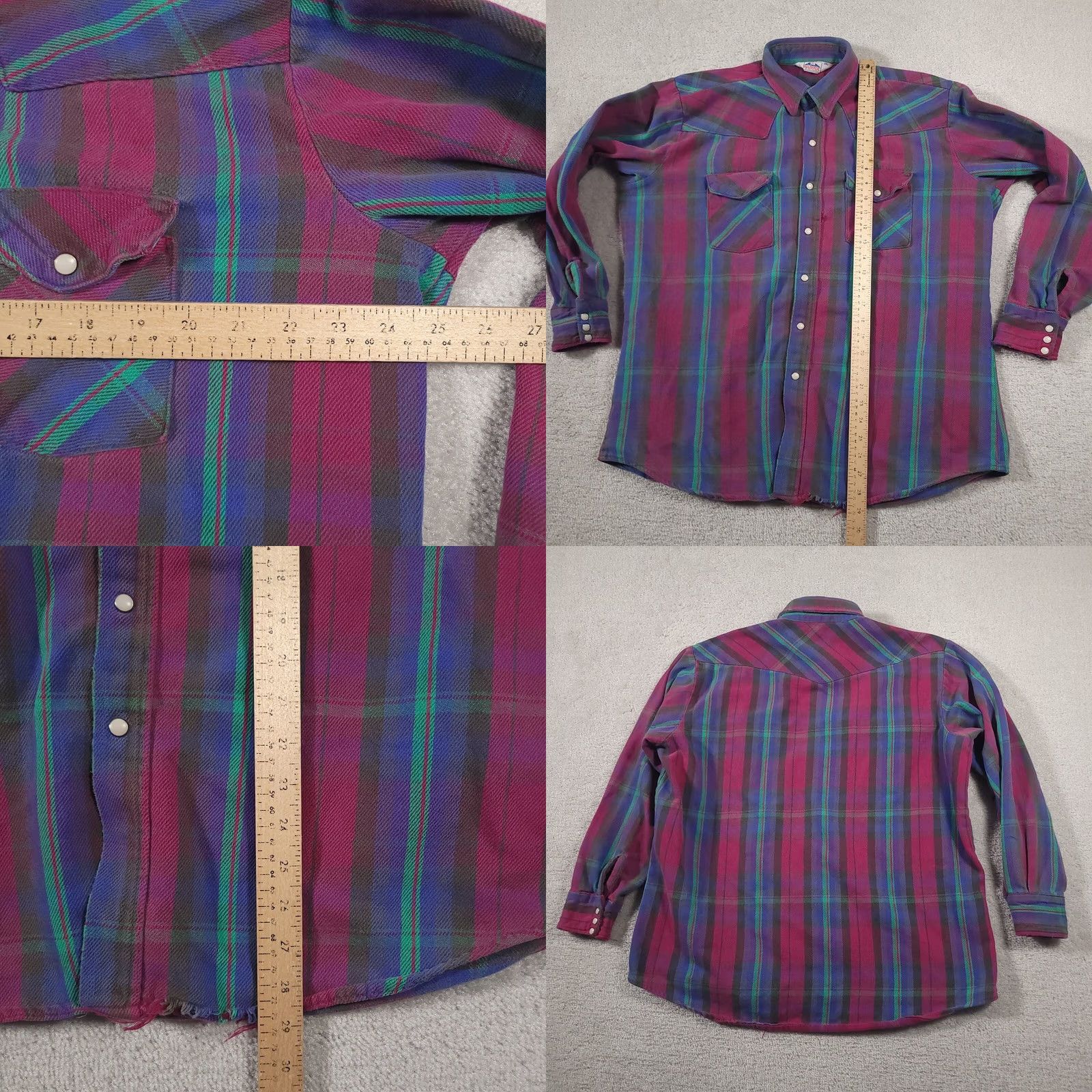 BB Dakota VINTAGE Dakota Heavyweight Pearl Snap Flannel Shirt Mens 2XL Tall Lumberjack USA Shirt Size US XXL / EU 58 / 5 - 9 Thumbnail