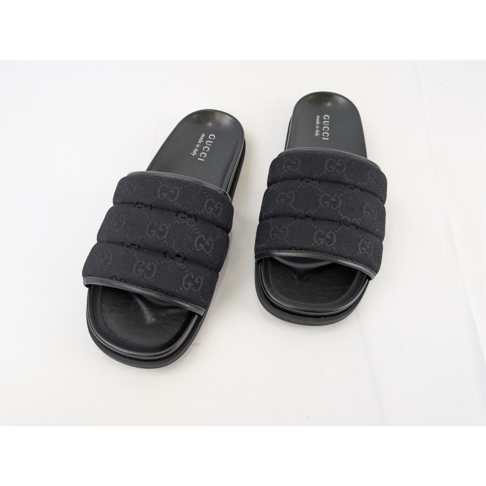 Gucci o1rshd1 Q:2 / Men's Padded mules with GG pattern Slippers Size US 10.5 / EU 43-44 - 8 Thumbnail