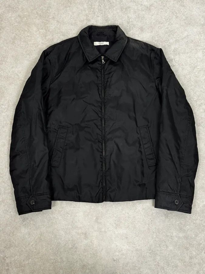 Prada 2000s Prada Black Minimal Nylon Bomber Jacket Size US L / EU 52-54 / 3 - 1 Thumbnail