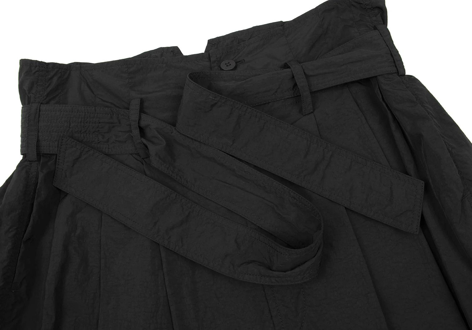 Issey Miyake Nylon Belted Wide Pants in Black Size 3 Size US 34 / EU 50 - 3 Thumbnail