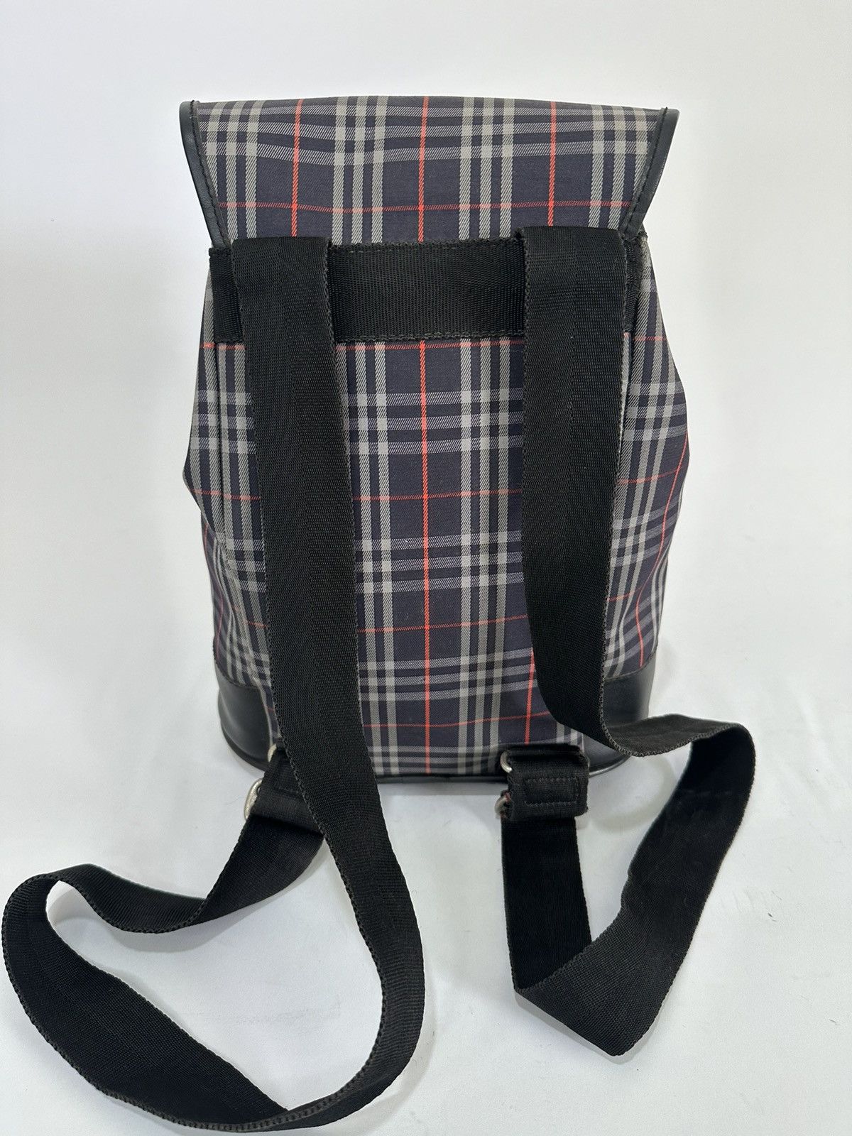 Burberry Burberry Nova Check Logo Embossed Backpack Navy/Black Size ONE SIZE - 3 Thumbnail