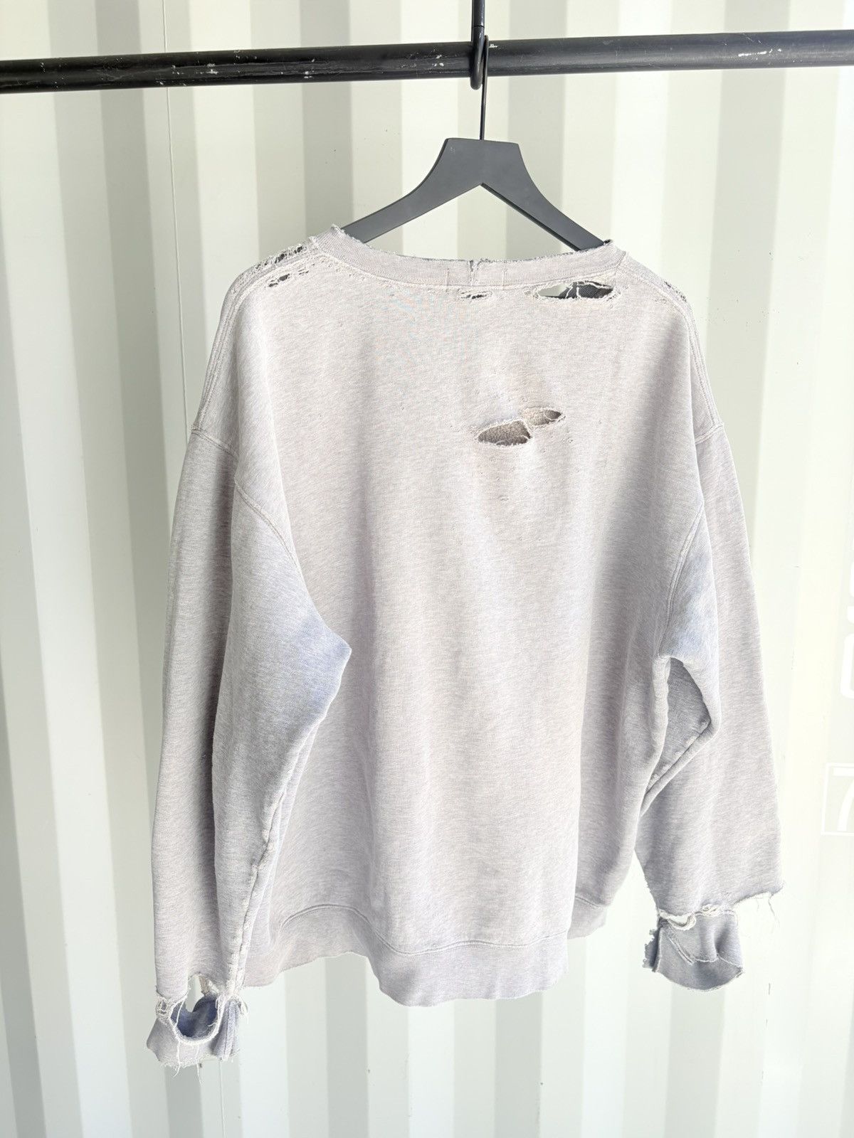 Vintage Thrashed Sun Faded Distressed Sweater Grunge Boxy Size US XXL / EU 58 / 5 - 4 Thumbnail