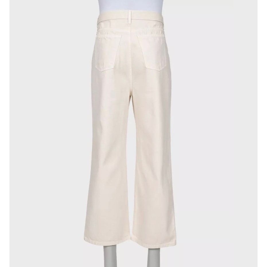 KHAITE Khaite White Wide-Leg Mid-Rise Jeans - Size 29 Size 29" - 3 Thumbnail