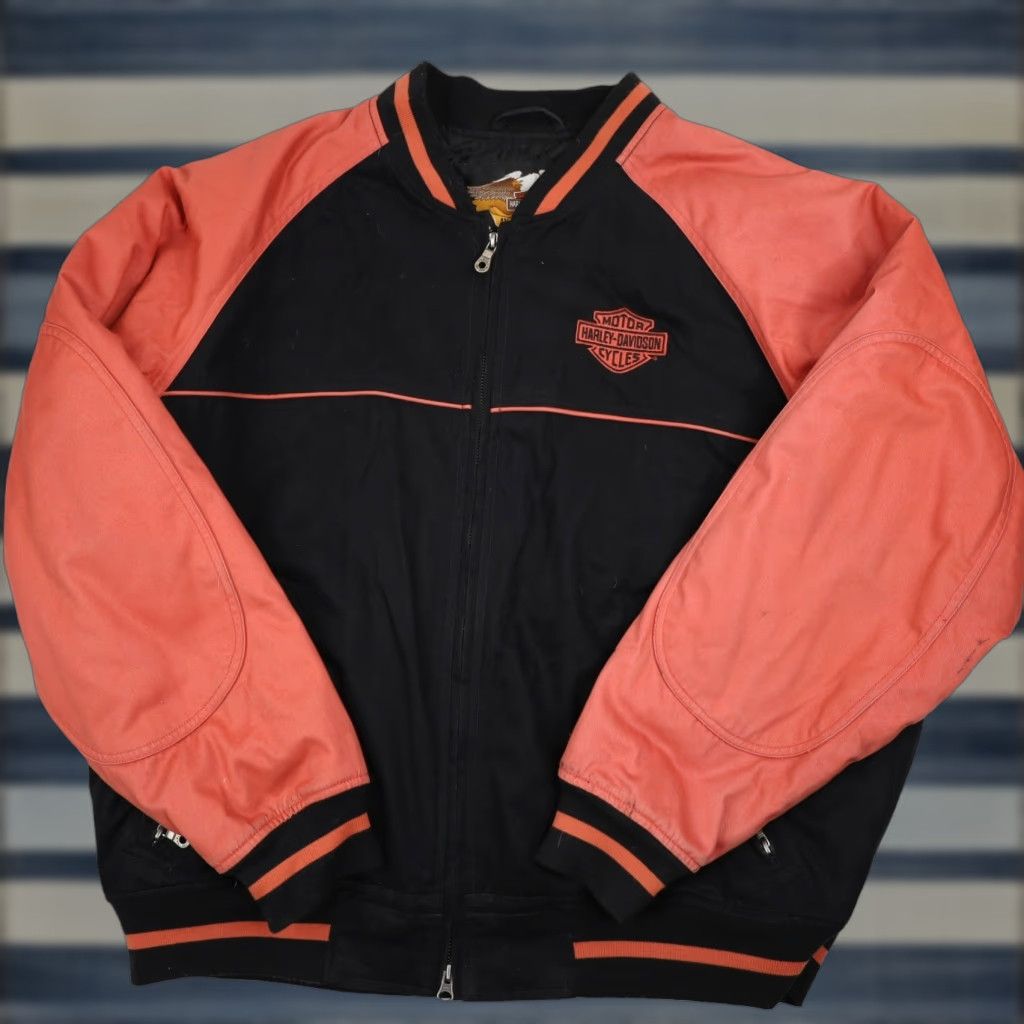 Harley Davidson VINTAGE Harley-Davidson Mens XL Spellout Quilted Bomber Jacket Black Size US XL / EU 56 / 4 - 1 Thumbnail
