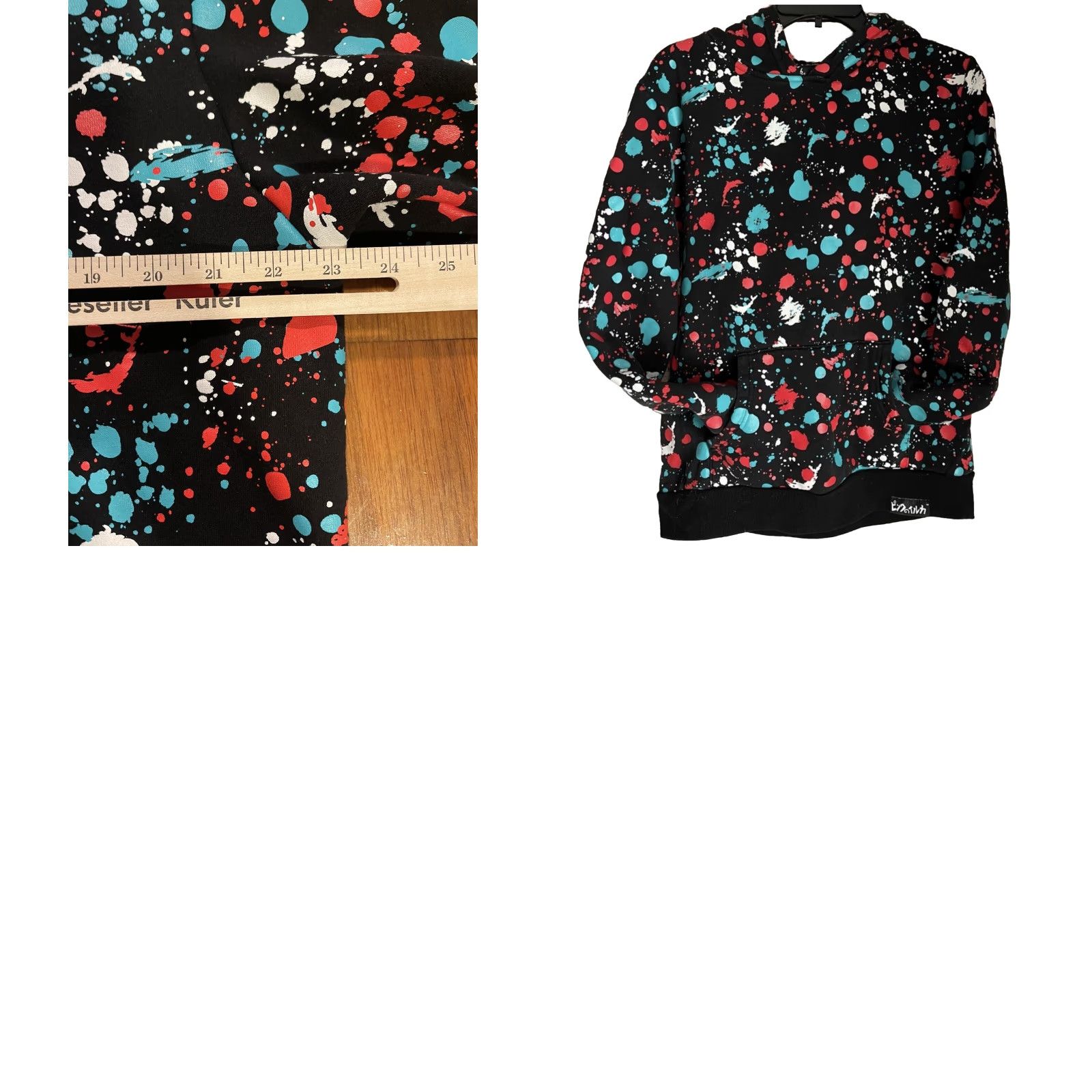 Pinko VINTAGE Pink Dolphin Splatter Hoodie XL Men Pullover Black Size US XL / EU 56 / 4 - 9 Thumbnail