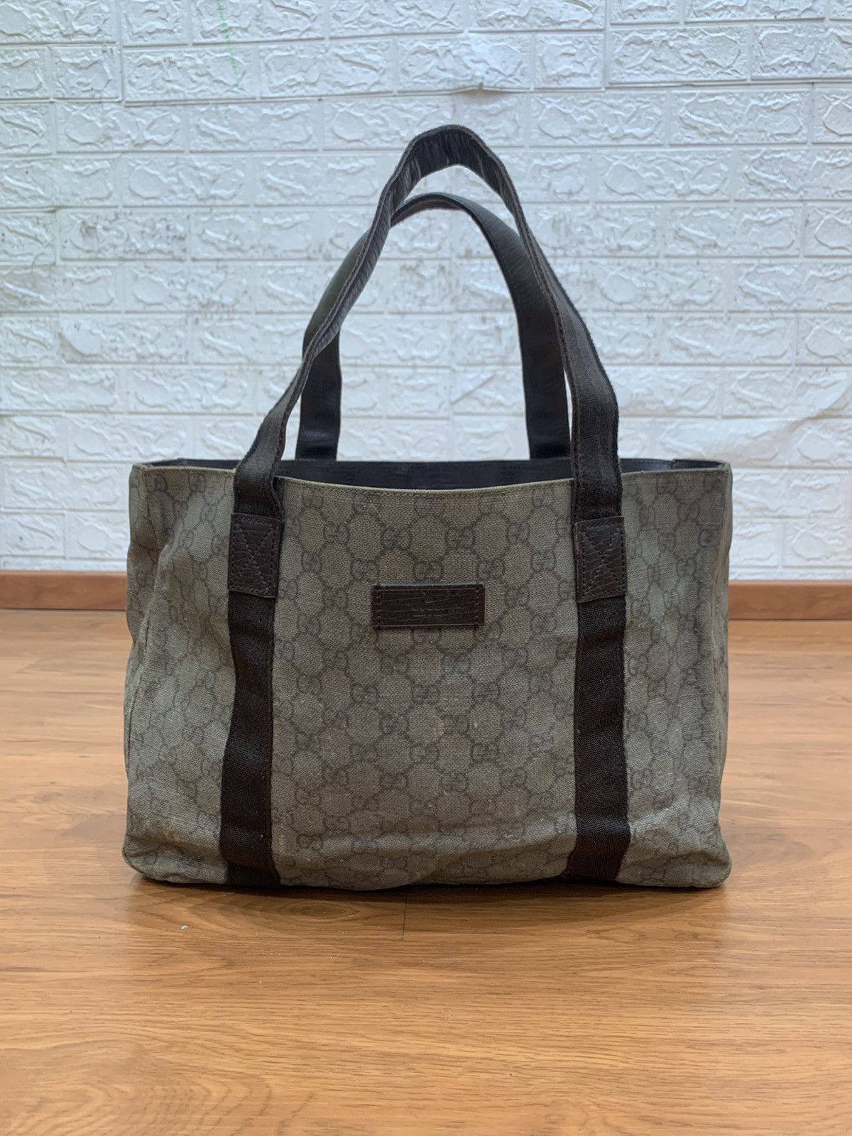 Vintage Gucci GG monogram canvas tote bag