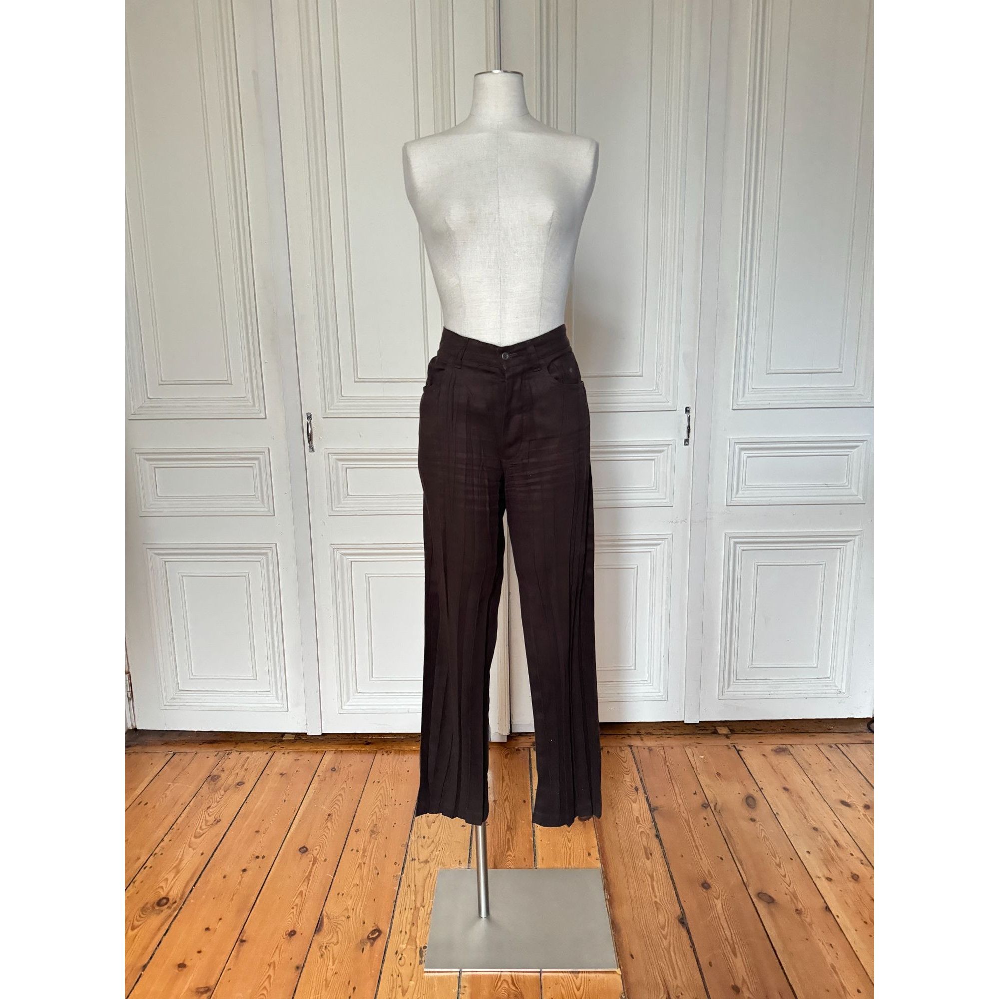Issey Miyake Early 1990s Brown Moleskin Pants Suit Size M / US 6-8 / IT 42-44 - 6 Thumbnail