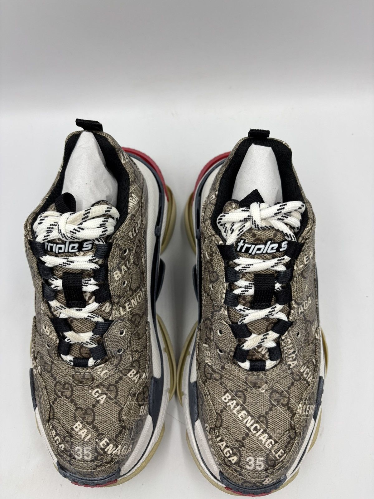 Balenciaga × Gucci Gucci x BB The Hacker Project Triple S Monogram Size US 5 / IT 35 - 4 Thumbnail