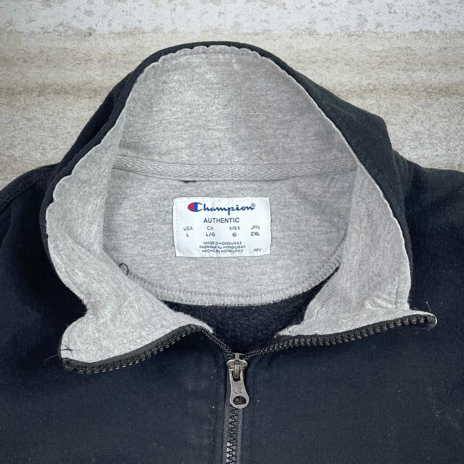 Champion Vintage Y2K Champion Quarter Zip Jacket Mens L Black Cotton Size US L / EU 52-54 / 3 - 3 Thumbnail