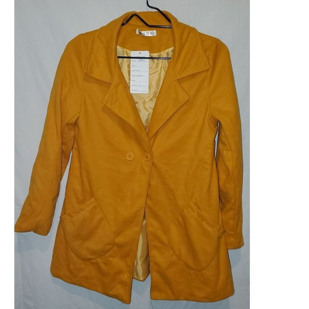 Other Forever Yellow Mustard Peacoat Jacket NWT Size L Size L / US 10 / IT 46 - 1 Thumbnail