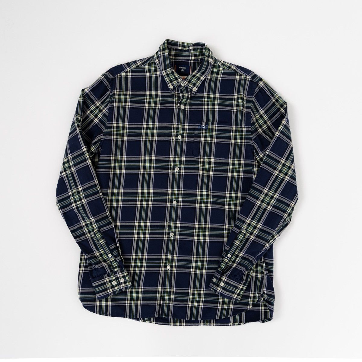 Superdry Superdry Osaka Shirt Mens Plaid Button Down Blue Check LS Size US XL / EU 56 / 4 - 3 Thumbnail