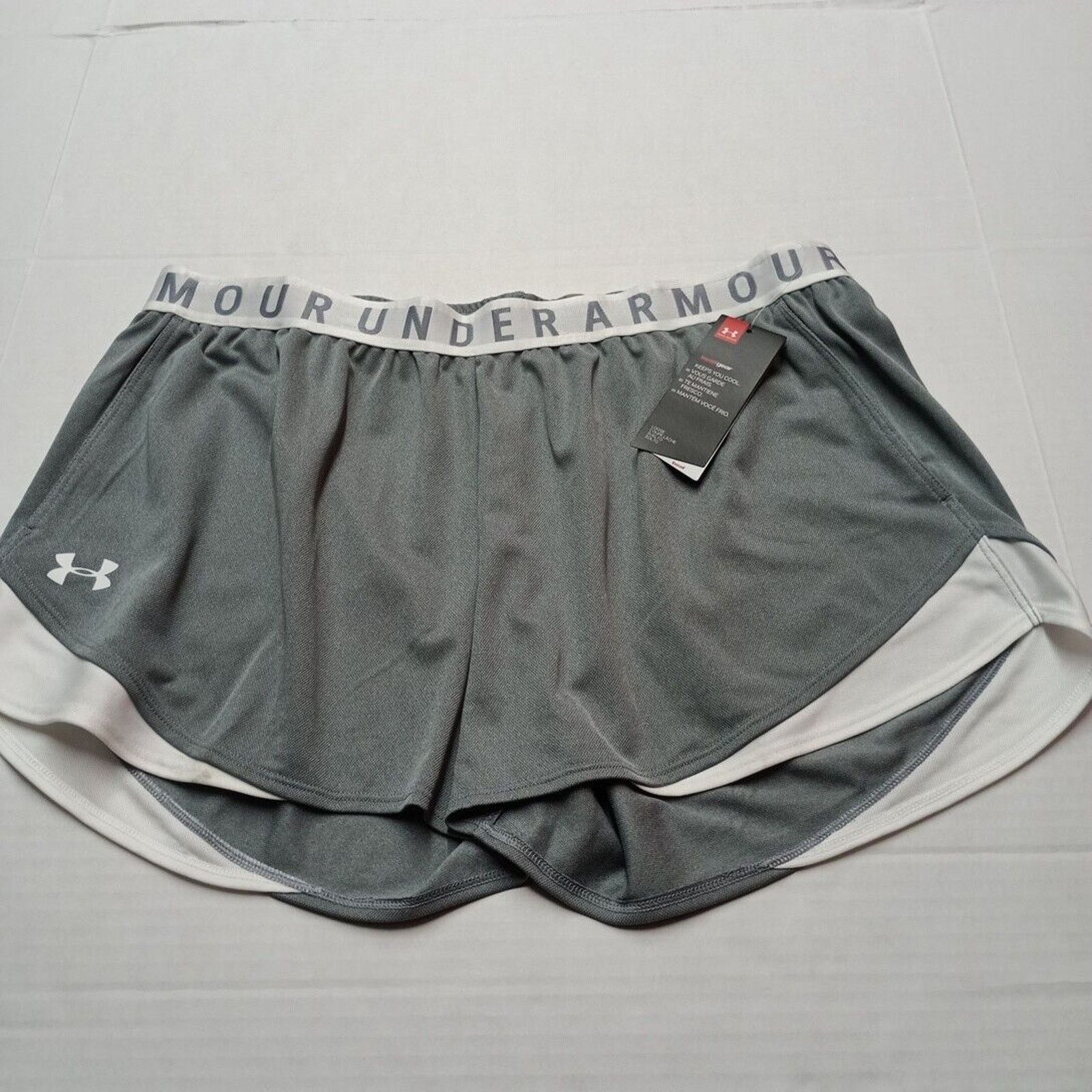 Under Armour Under Armour Shorts Women's XL Gray White Loose Fit Pull On Size 34" / US 12 / IT 48 - 1 Thumbnail