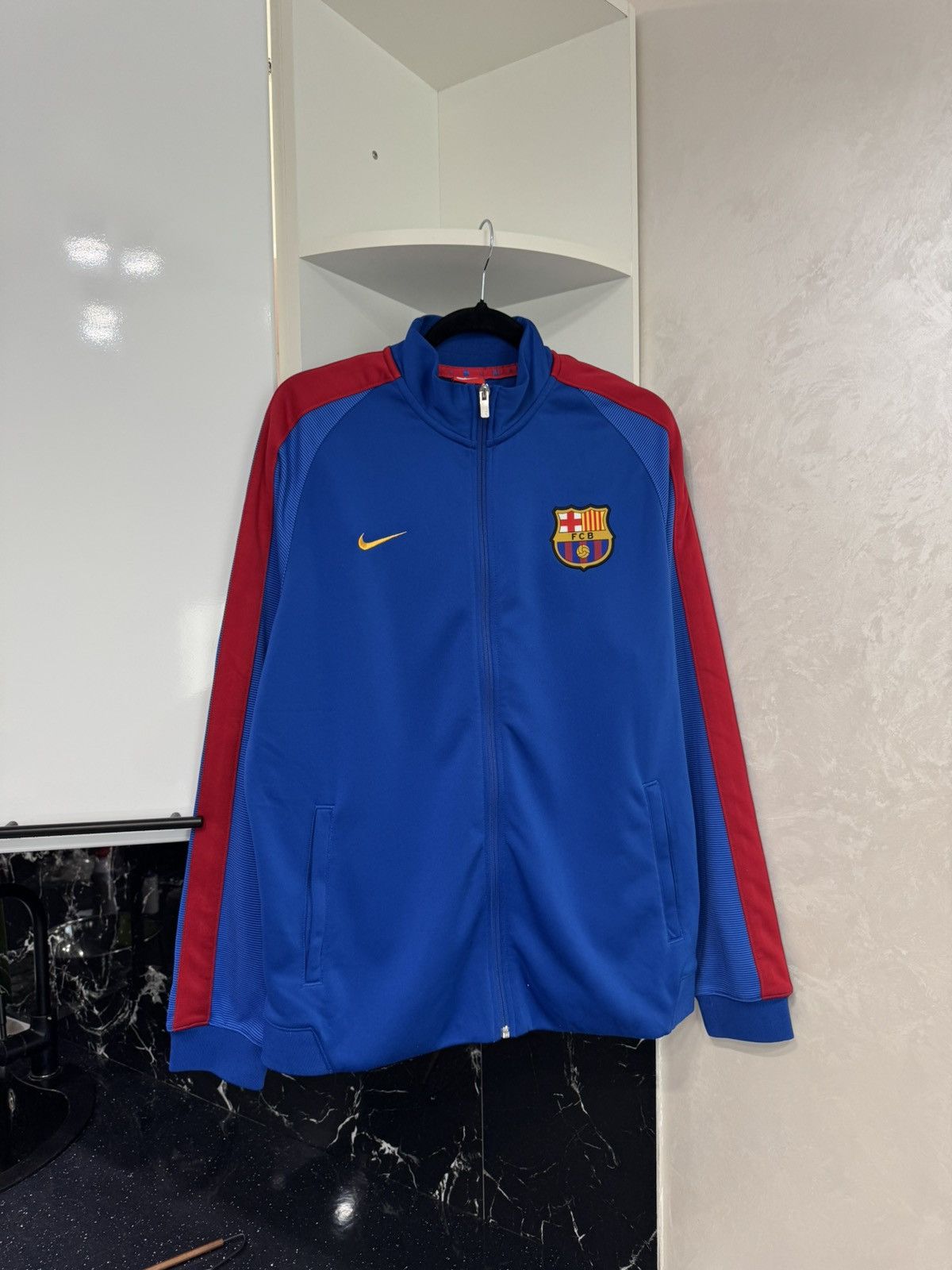 Nike Vintage Nike FC Barcelona Zip Soccer Jersey Y2K Drill Rare Size US XL / EU 56 / 4 - 1 Thumbnail