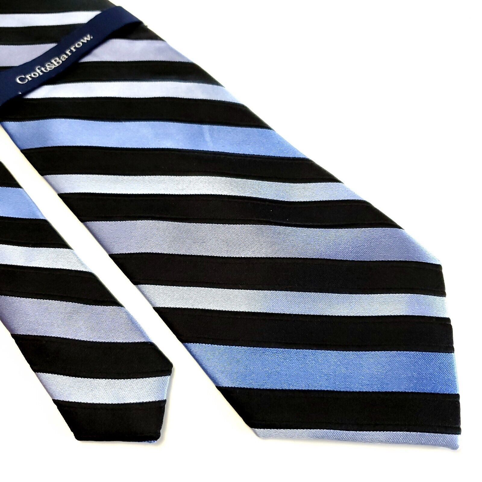 Croft & Barrow NEW Croft & Barrow Woven Blue Striped Silk Tie Size ONE SIZE - 1 Thumbnail