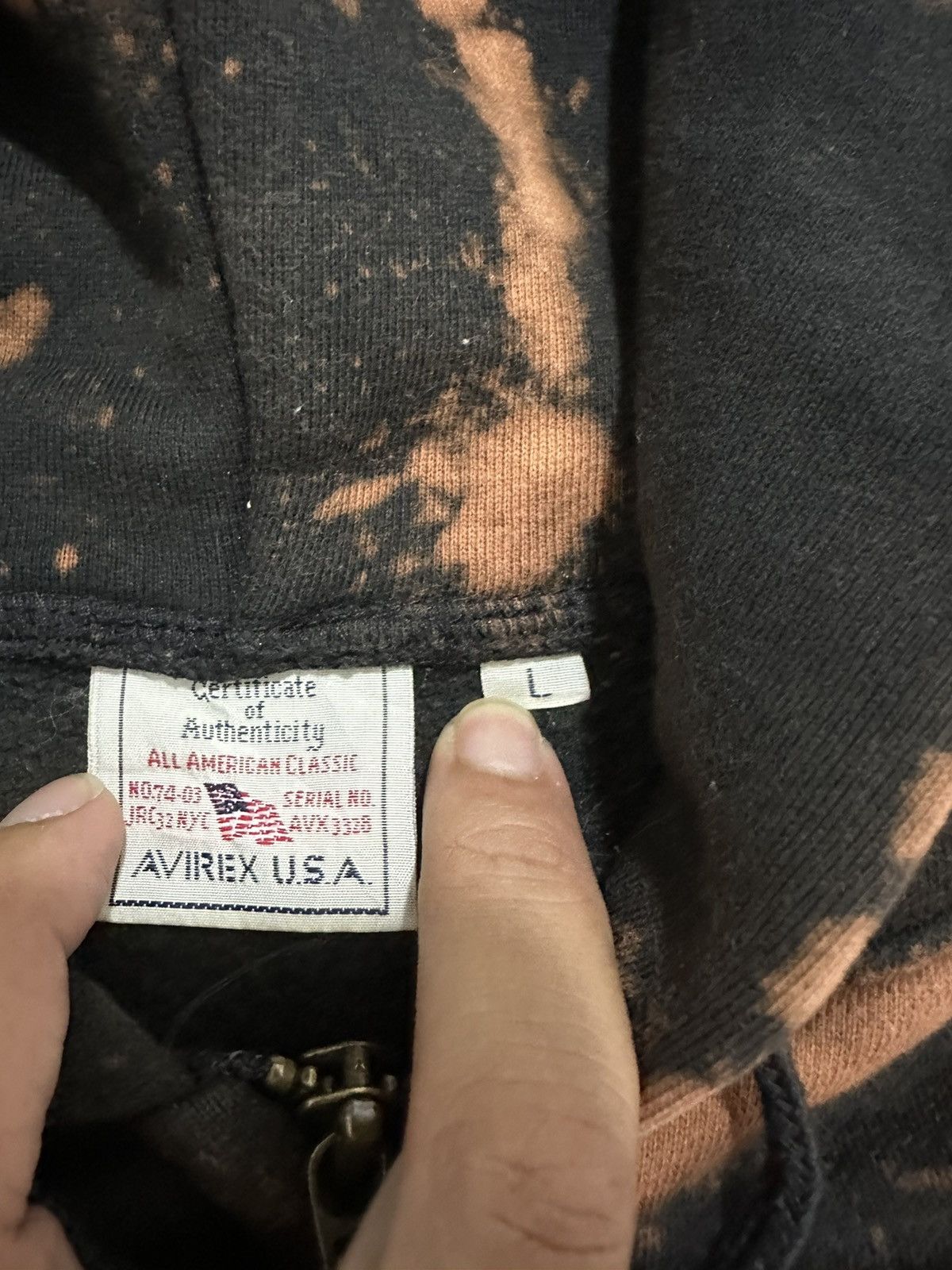 Avirex Avirex Hoodie Jacket Embroidery Logo Design Acid Washed Size US L / EU 52-54 / 3 - 4 Thumbnail