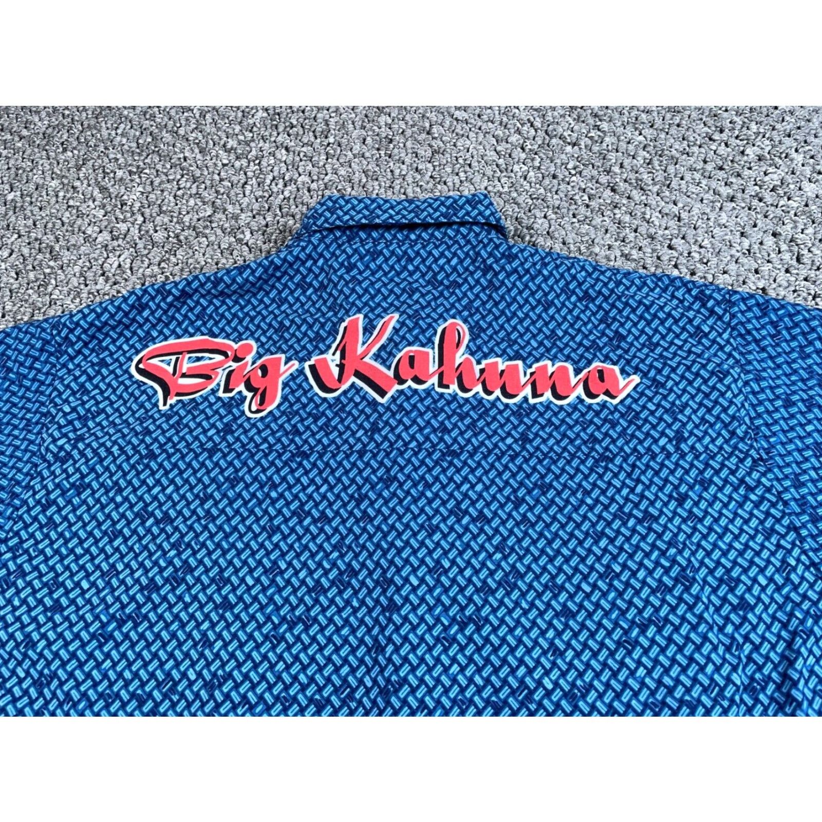 Big Dogs VINTAGE Big Dogs Kahuna Shirt Adult Large Blue Geometric Loop Collar 90s Hawaiian Mens Large (US Made) Size US L / EU 52-54 / 3 - 7 Thumbnail
