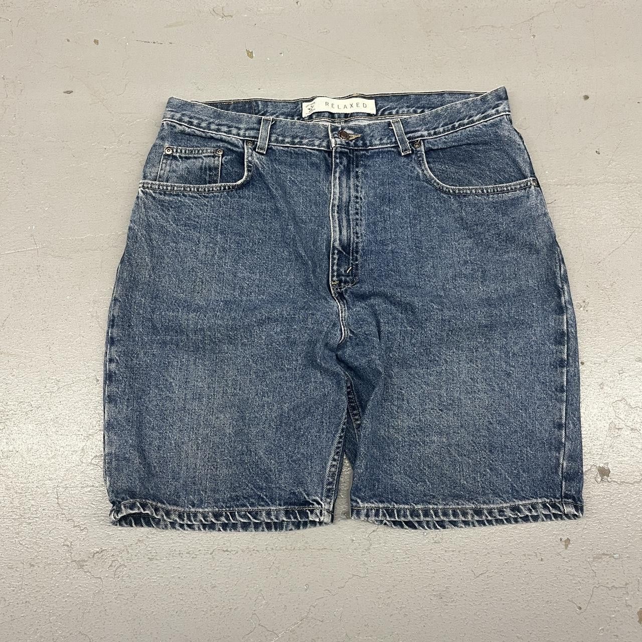 Arizona Jean Co. VTG Y2K Arizona Jeans Relaxed Fit Baggy Dark Jean Shorts Size US 38 / EU 54 - 1 Thumbnail